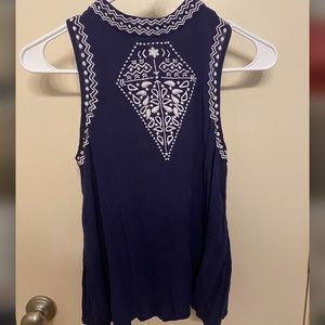 Navy Blue High Rise Tank Top